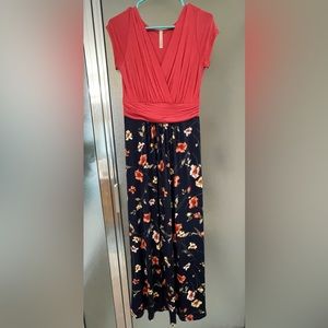Gilli long floral and coral dress Size Medium